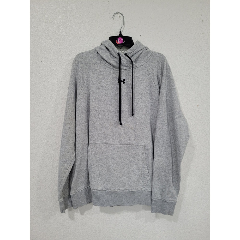 Under Armour Womens XL Gray Rival Fleece Pullover Hoodie Loose Fit #10